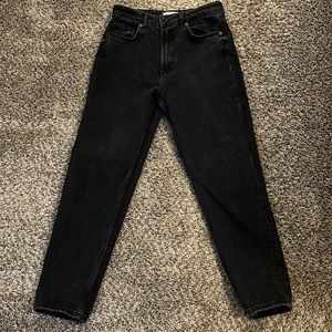 Zara black comfort mom fit jeans.